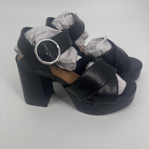 Journee Collection Women's Faux Leather Akeely Strappy Heels Black Size 6 NWB - Picture 6 of 8